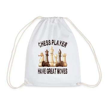 Jeu d'échecs pièce d'échecs cadeau de jeu d'échecs - Sac de sport léger - blanc - Devant