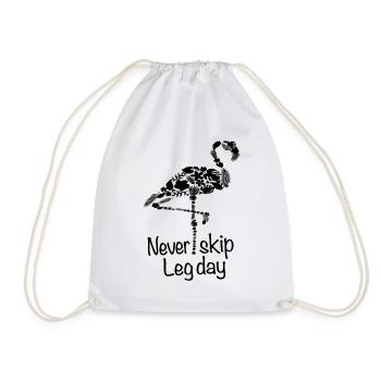 Haltérophilie Bodybuilding Never Skip Leg Day Meme - Sac de sport léger - blanc - Devant
