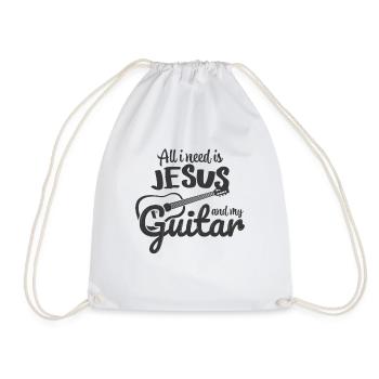 J'ai juste besoin de Jésus et de ma guitare - Sac de sport léger - blanc - Devant