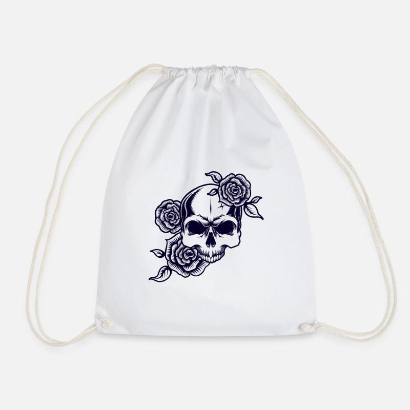 Totenkopf - Turnbeutel - Weiß