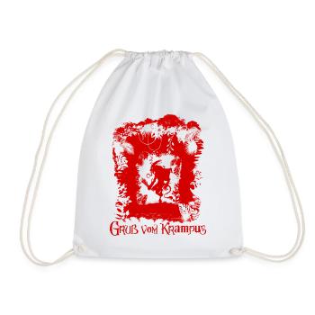 Greetings from Krampus Christmas Perchten gift - Drawstring Bag - white - Front