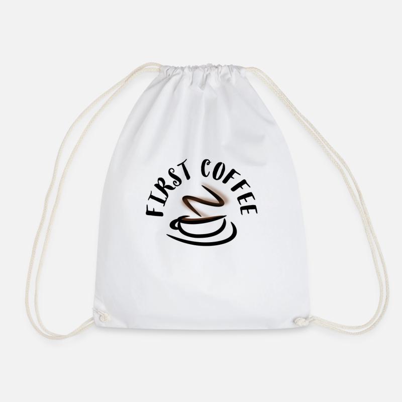 Kaffee, Kaffee, Kaffee, Kaffee, Kaffee, lustig - Turnbeutel - Weiß