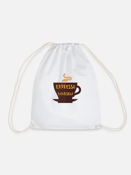 Kaffee, Kaffee, Kaffee, Kaffee, Kaffee, lustig - Turnbeutel - Weiß