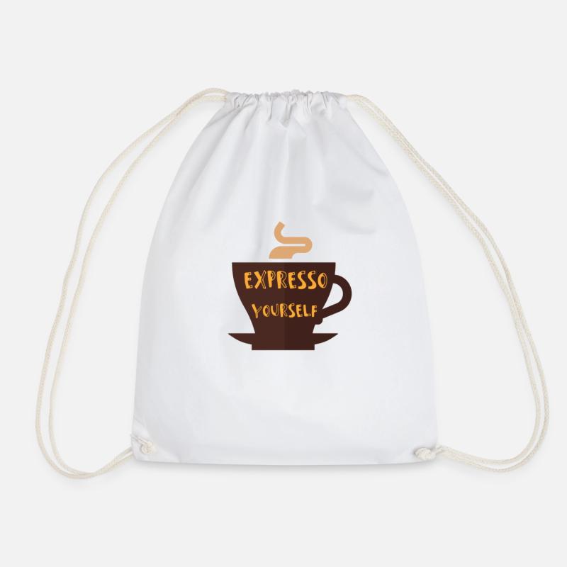 Kaffee, Kaffee, Kaffee, Kaffee, Kaffee, lustig - Turnbeutel - Weiß