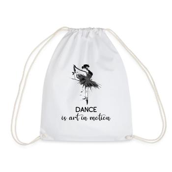 Dancing is art in motion - ballet dancer - Drawstring Bag - white - Front