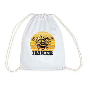 Imker Imkerei Symbol Logo Honigbiene Bienenzüchter - Turnbeutel - Weiß - Vorne