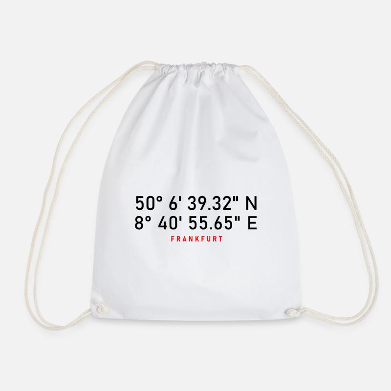 Frankfurt coordinates - Drawstring Bag - white
