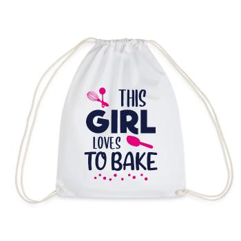 Fille de cuisson disant cadeau de boulangerie boulanger - Sac de sport léger - blanc - Devant