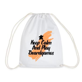 keep calm and play board games - Drawstring Bag - white - Front