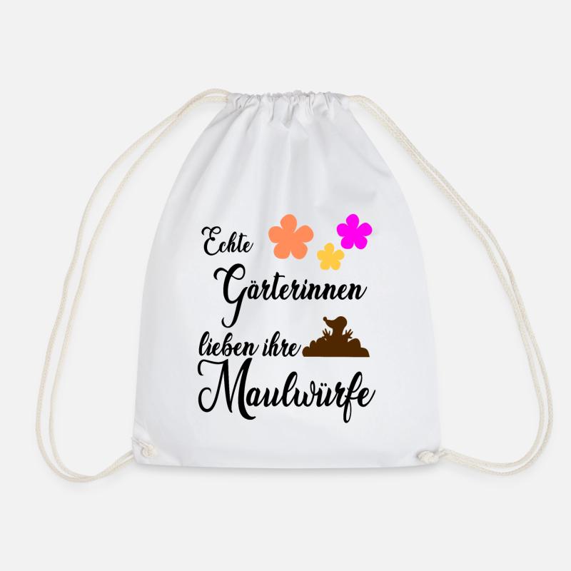 Maulwurf Maulwürfe Garten Geschenk - Turnbeutel - Weiß