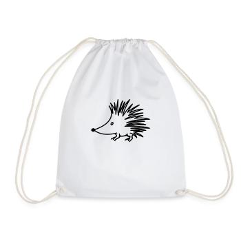 Hérisson ligne art dessin au trait - idée cadeau mignon - Sac de sport léger - blanc - Devant