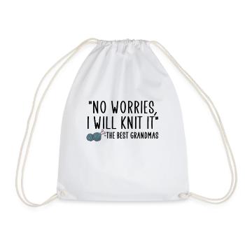 no worries i will knit it - Turnbeutel - Weiß - Vorne