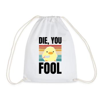 Die fool canard avec couteau meme poulet cadeau - Sac de sport léger - blanc - Devant
