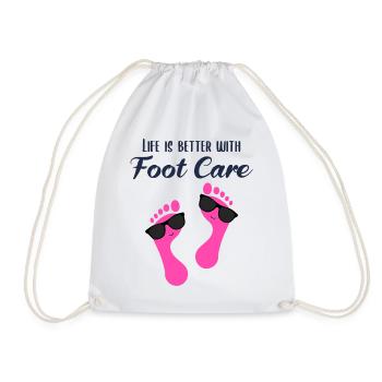 Soins des pieds pédicure podiatre nail salon cadeau - Sac de sport léger - blanc - Devant