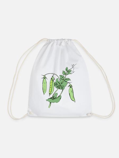 Erbsen Design Retro Garten Pflanzen Geschenk - Turnbeutel - Weiß