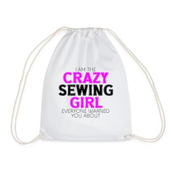 crazy sewing girl - Turnbeutel - Weiß - Vorne