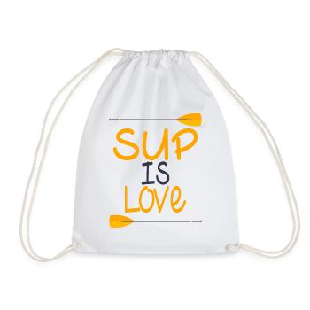 SUP is Love Stand up Paddling - Turnbeutel - Weiß - Vorne