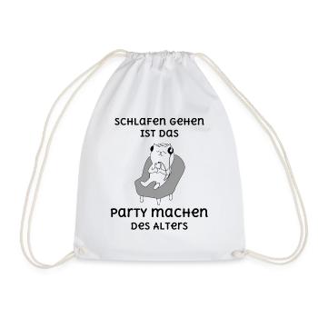 Schlaf Oberteil Schlafanzug Pyjama Schlafshirt - Turnbeutel - Weiß - Vorne