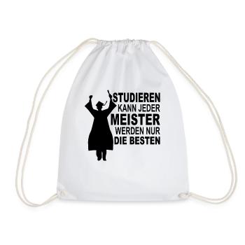 Meister Meisterprüfung Bestandene Prüfung Geschenk - Turnbeutel - Weiß - Vorne