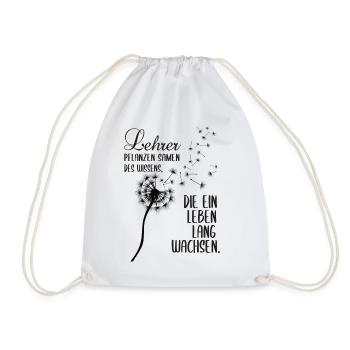 Lehrer Spruch Lehrerin Pusteblume Geschenk - Turnbeutel - Weiß - Vorne