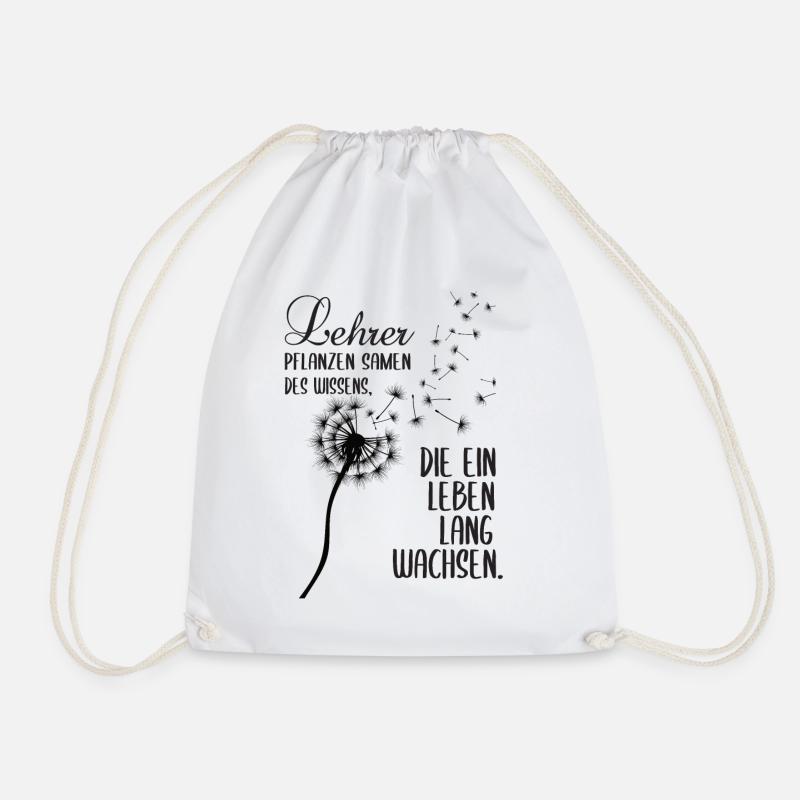 Lehrer Spruch Lehrerin Pusteblume Geschenk - Turnbeutel - Weiß