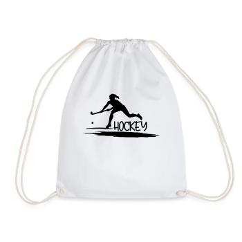 Field Hockey Girl Player cool gift - Drawstring Bag - white - Front