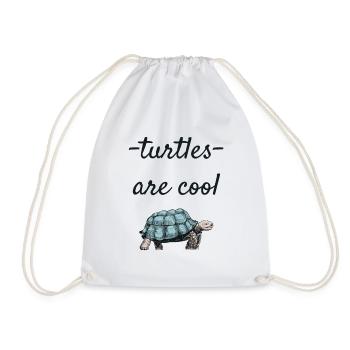turtle - Drawstring Bag - white - Front