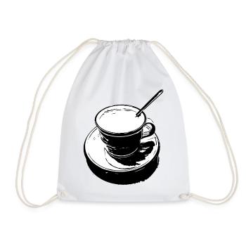 Tasse à café noir et blanc - Sac de sport léger - blanc - Devant