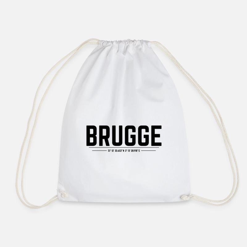 Brugge coordinates - Drawstring Bag - white