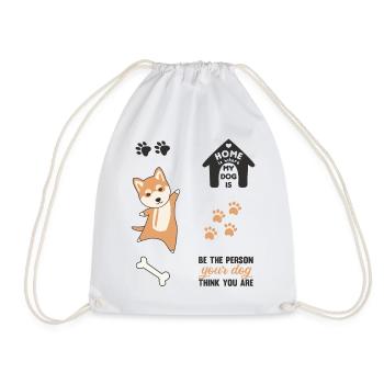 Dog cute sticker set Shiba dogs sticker pack - Drawstring Bag - white - Front