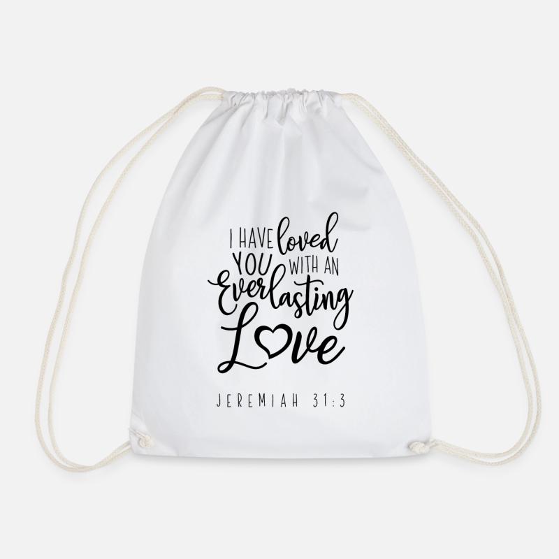 I Have Loved You - Drawstring Bag - white