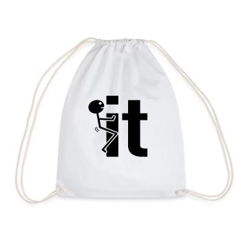 Fuck It stick figure gift idea - Drawstring Bag - white - Front