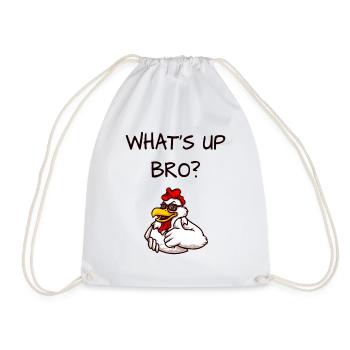 funny hen - Drawstring Bag - white - Front