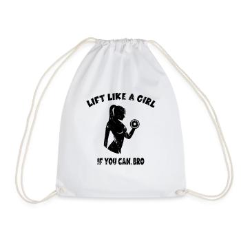 Strength Sports Bodybuilder Fitness Girl GYM Sport - Drawstring Bag - white - Front