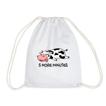 Encore 5 minutes dormir vache sommeil ferme - Sac de sport léger - blanc - Devant