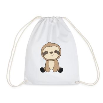 Sloth cute animals for kids funny - Drawstring Bag - white - Front