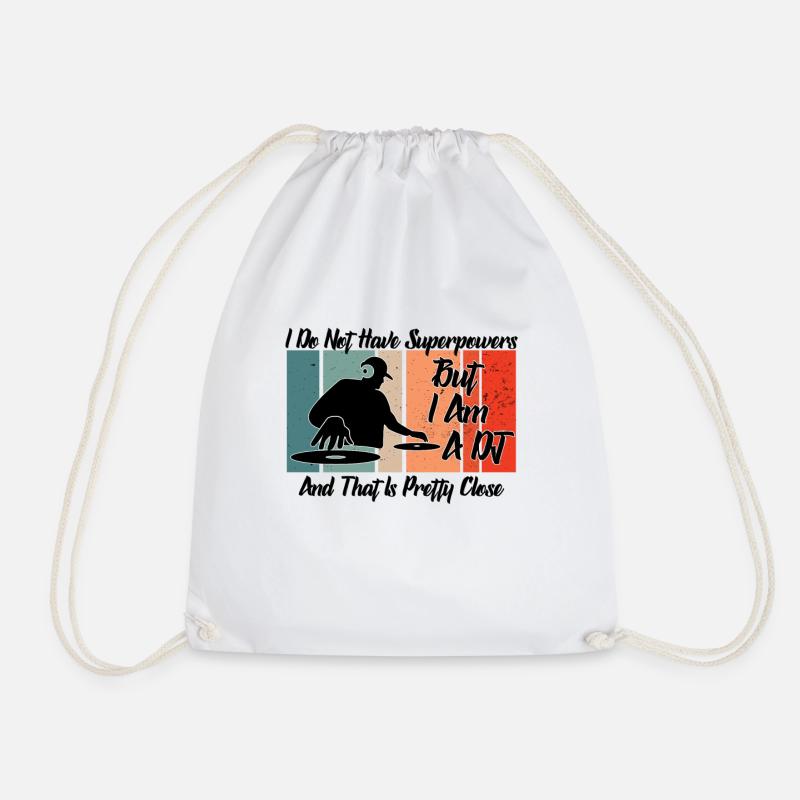 DJ Superpowers - Drawstring Bag - white