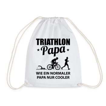 Triathlon Papa Vater Ausdauersport Geschenk - Turnbeutel - Weiß - Vorne