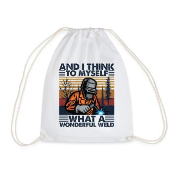 What A Wonderful Weld Vintage Retro - Drawstring Bag - white - Front