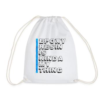 Epoxy Resin Whisperer River Table Art - Drawstring Bag - white - Front