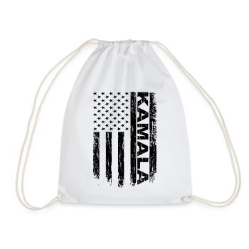 Kamala Harris America Flag Kamala Gift - Drawstring Bag - white - Front