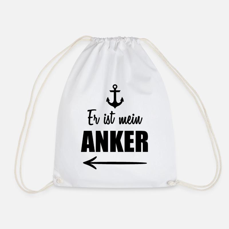 Er ist mein Anker Partner Look - Turnbeutel - Weiß