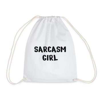 sarcasm - Drawstring Bag - white - Front