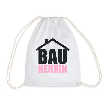 Bauherrin Traumhaus Haus Eigenheim Richtfest - Turnbeutel - Weiß - Vorne