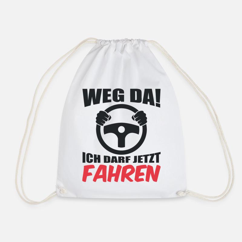 Führerschein weg da ich darf jetzt Auto fahren - Turnbeutel - Weiß
