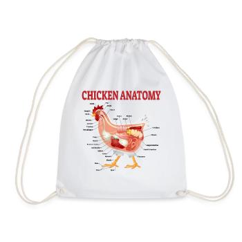 Chicken Anatomy Funny Gift Chicken Breeder - Drawstring Bag - white - Front