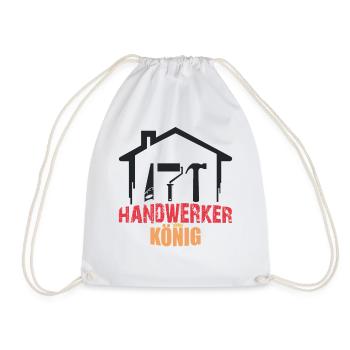 Handwerker König Werkzeug Baustelle Heimwerker - Turnbeutel - Weiß - Vorne