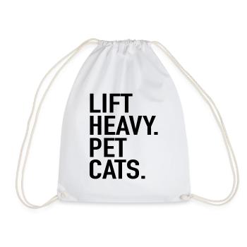 Chats lourds Animaux - Cadeau d’haltères - Sac de sport léger - blanc - Devant