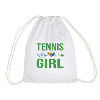 Tennis Girl - Drawstring Bag - white - Front