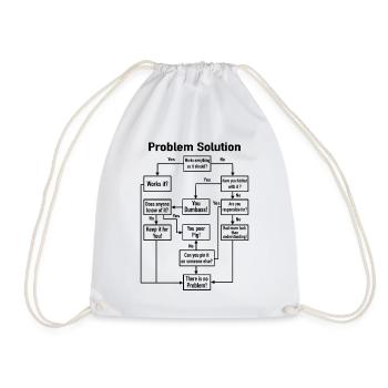 Problème-solution processus de diagramme de bureau de travail blague - Sac de sport léger - blanc - Devant